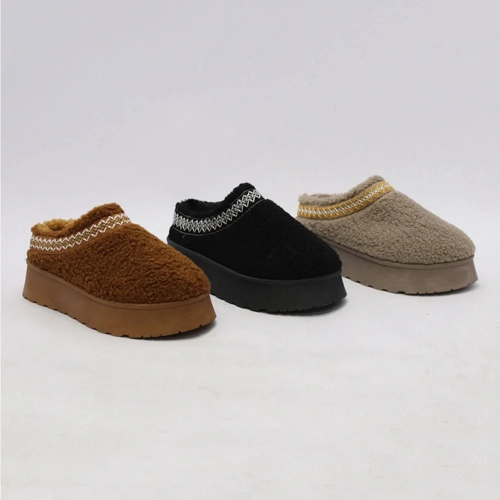 Cozy Sherpa Platform Slip-On for Women - Brown